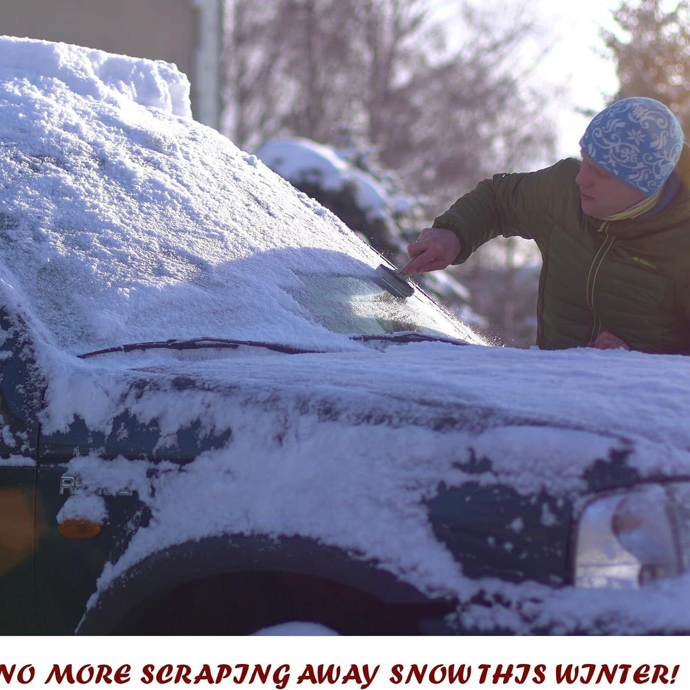 All-weather heavy-duty reversible car snow glass protector