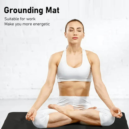 Large Black Earthing Grounding Mat Sore Foot Therapy Relieving Anxiety Grounding Sleep