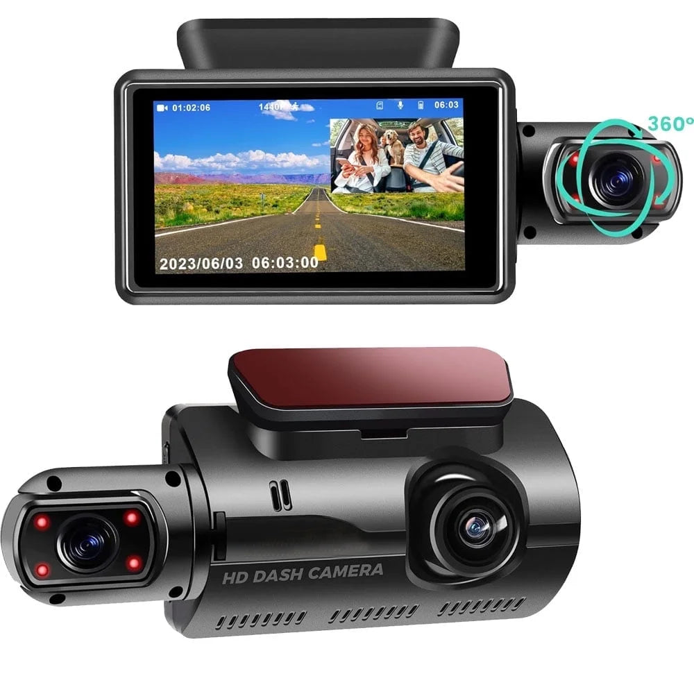 Revolutionary Dual Lens Dash Camera: 1080P Front and Interior Car Surveillance with Night Vision, G-Sensor, and Loop Recording!