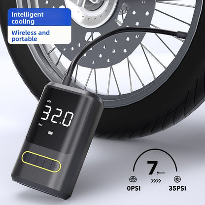 Portable vehicle-mounted tire inflator
