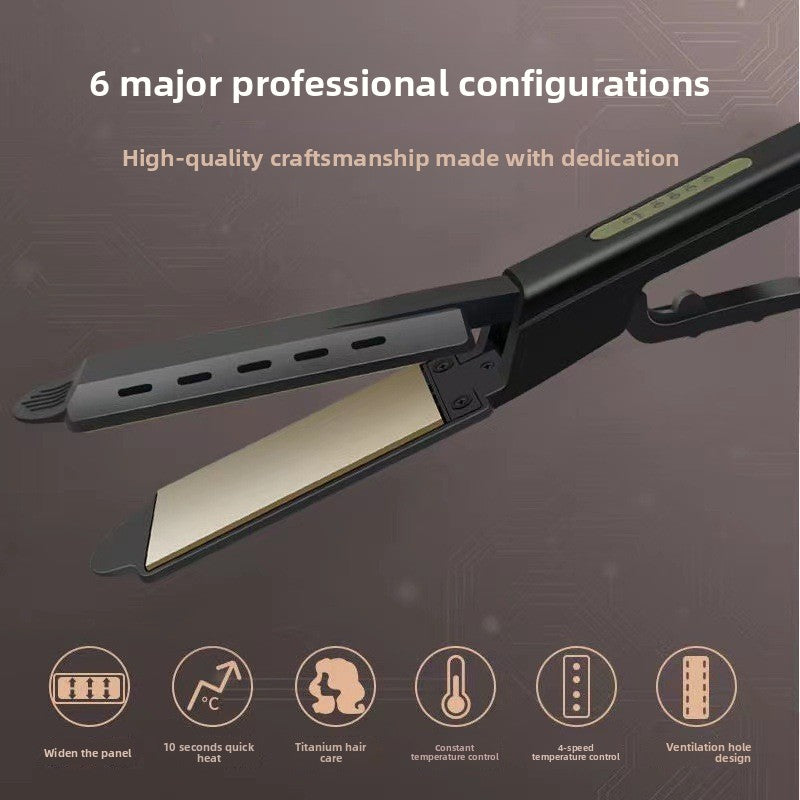 Steam Bangs Straightener ? 4-Temp Mini Clamp Hair Iron for Frizz-Free Edges & Curtain Bangs