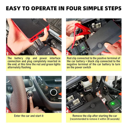 Power Up Your Journey: 300A Peak 20000mAh Battery Jump Starter with LED Light for 12V Vehicles