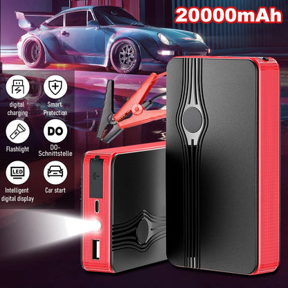 Power Up Your Journey: 300A Peak 20000mAh Battery Jump Starter with LED Light for 12V Vehicles